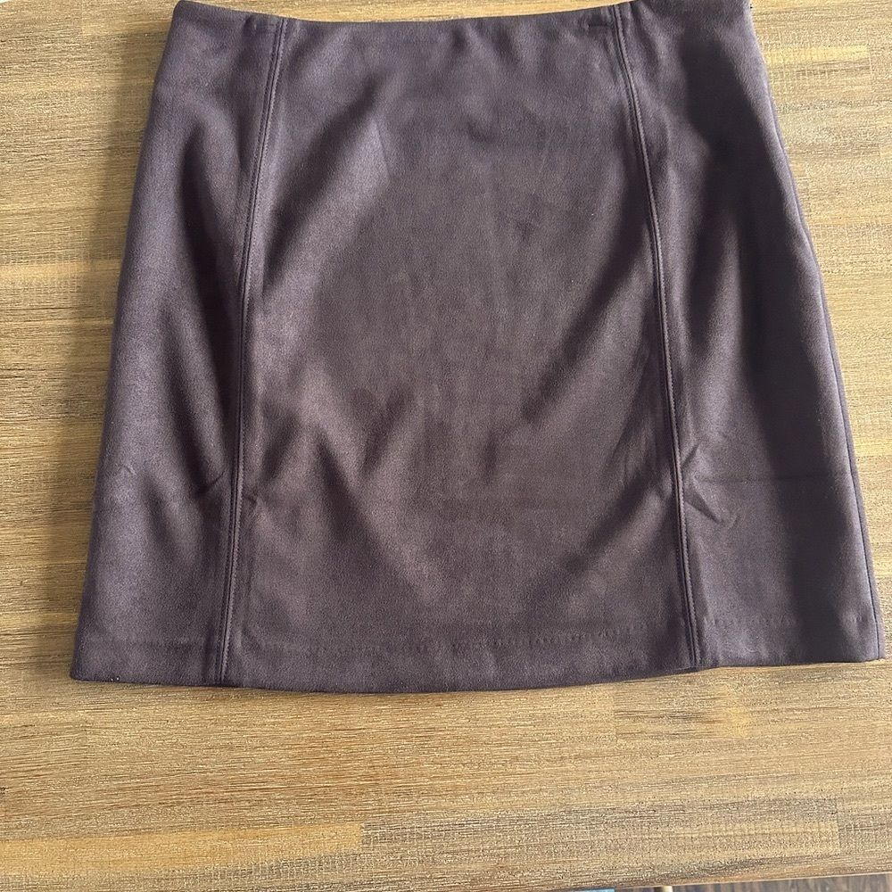Dark Brown Suede Mini Skirt Size 4 WHBM Chocolate brown